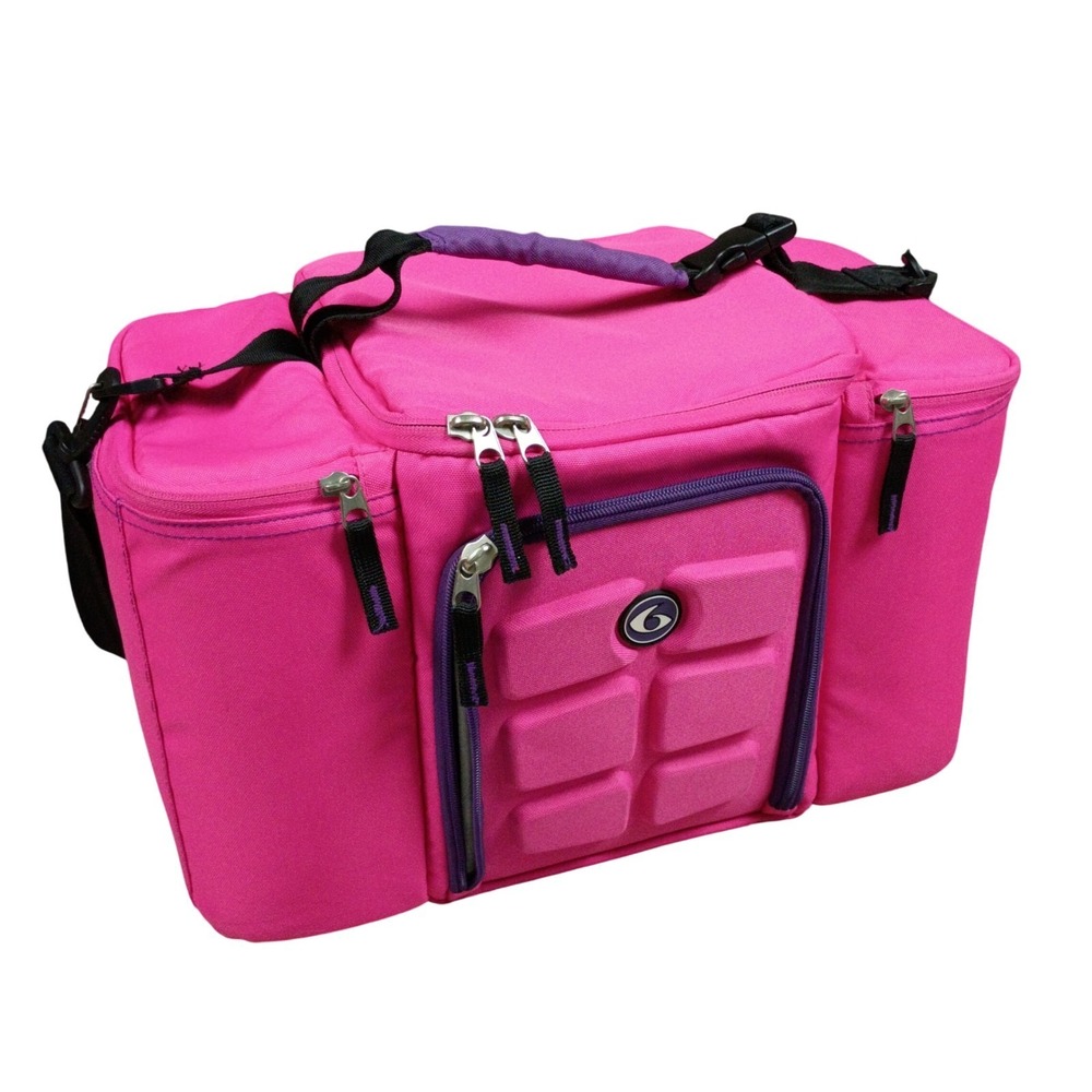 6 Pack Fitness Innovator Meal Management Bag Hot Pink Purple Travel Gym Cooler